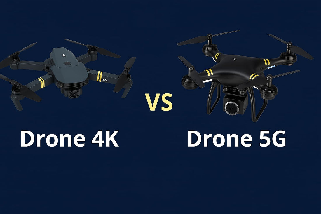 Comparatif visuel entre le Drone 4K pliable NovaDrone et le Drone 5G GPS, montrant les deux modèles face à face