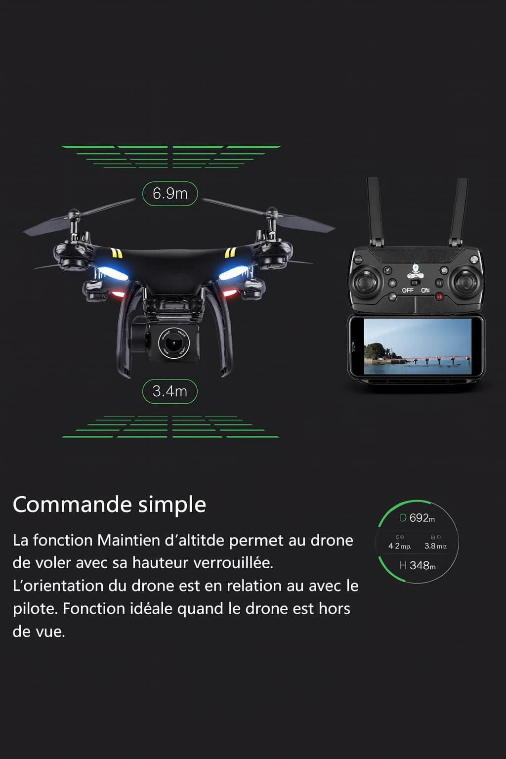 Drone 5G NovaDrone – Caméra ESC stabilisée & longue autonomie