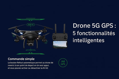 Drone 5G NovaDrone – Caméra ESC stabilisée & longue autonomie